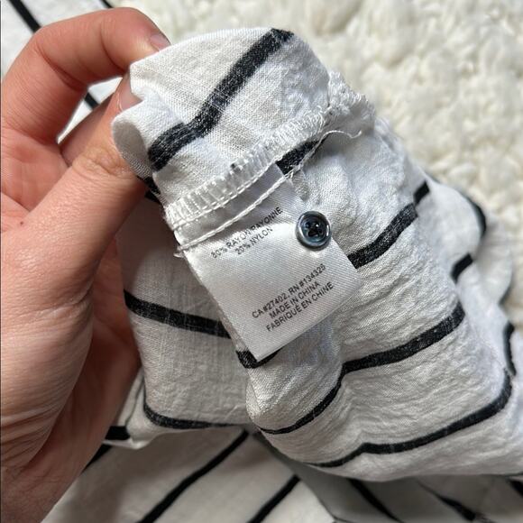 Orb Life Sleeveless Tank Top Grey and White Striped Dress Lightweight Summer A17 - Picture 4 of 8